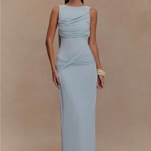 Meshki Elegant Light Blue Maxi Dress